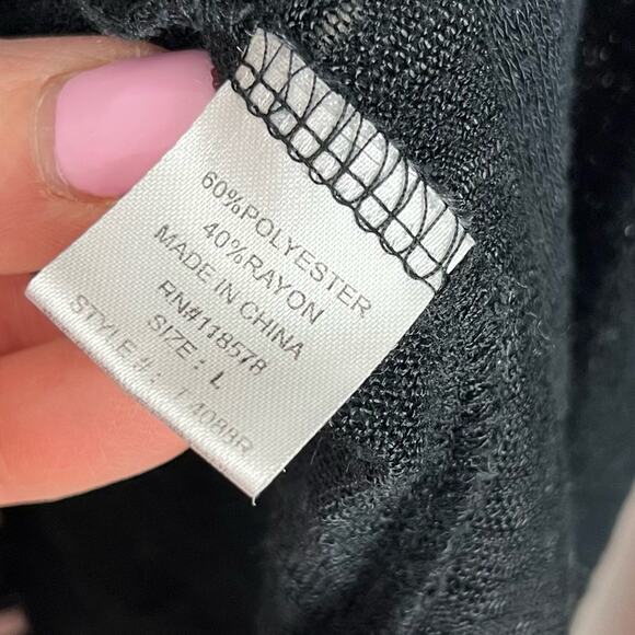 Haute Project Cardigan Asymmetrical Lightweight Boho Black Large - Picture 8 of 8